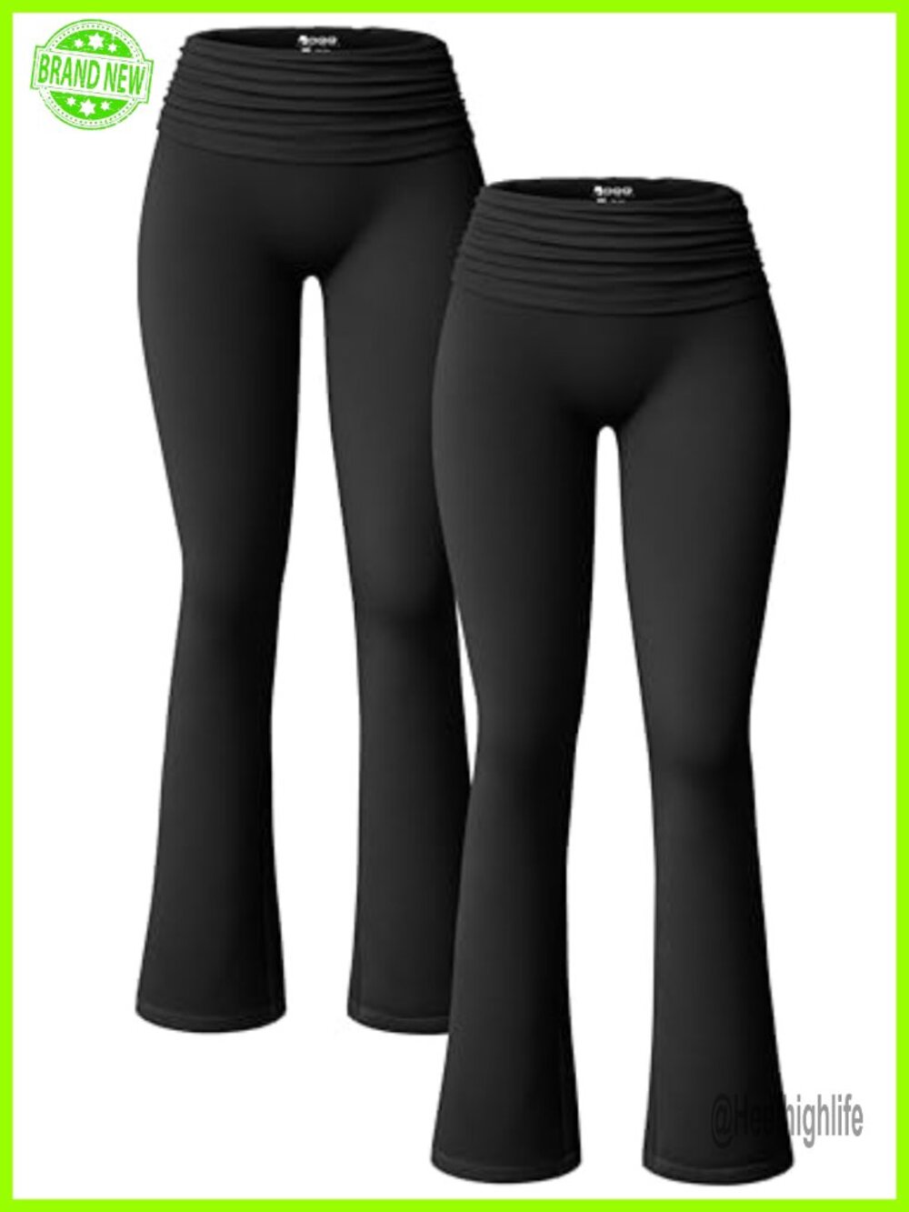 2 Piece Flared Leggings Yoga Pants Ribbed Kick Flare Casual Palazzo